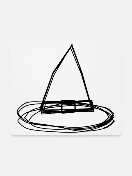 Hexenhut handgezeichnet - Mousepad (Querformat) - Weiß