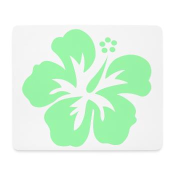 Mint Hibiskus Silhouette - Mousepad (Querformat) - Weiß - Vorne