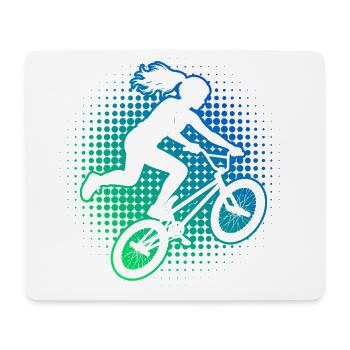 Geschenkidee für die BMX-Riderin mit Freestyle-BMX - Mousepad (Querformat) - Weiß - Vorne