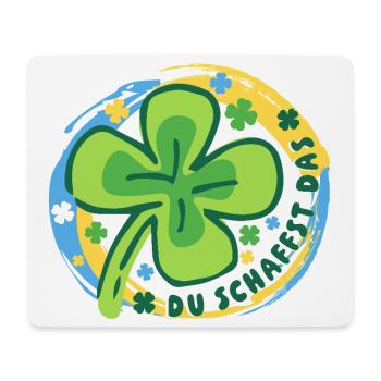 Glücksbringer - Glücksklee - Du schaffst das! - Mousepad (Querformat) - Weiß - Vorne