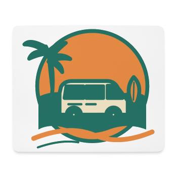 Sonnenuntergang Surfbus am Strand - Mousepad (Querformat) - Weiß - Vorne