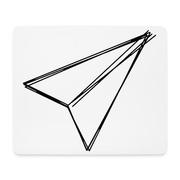 Papierflieger handgezeichnet - Mousepad (Querformat) - Weiß - Vorne