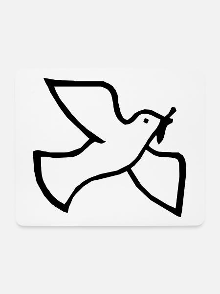 Friedenstaube - Mousepad (Querformat) - Weiß