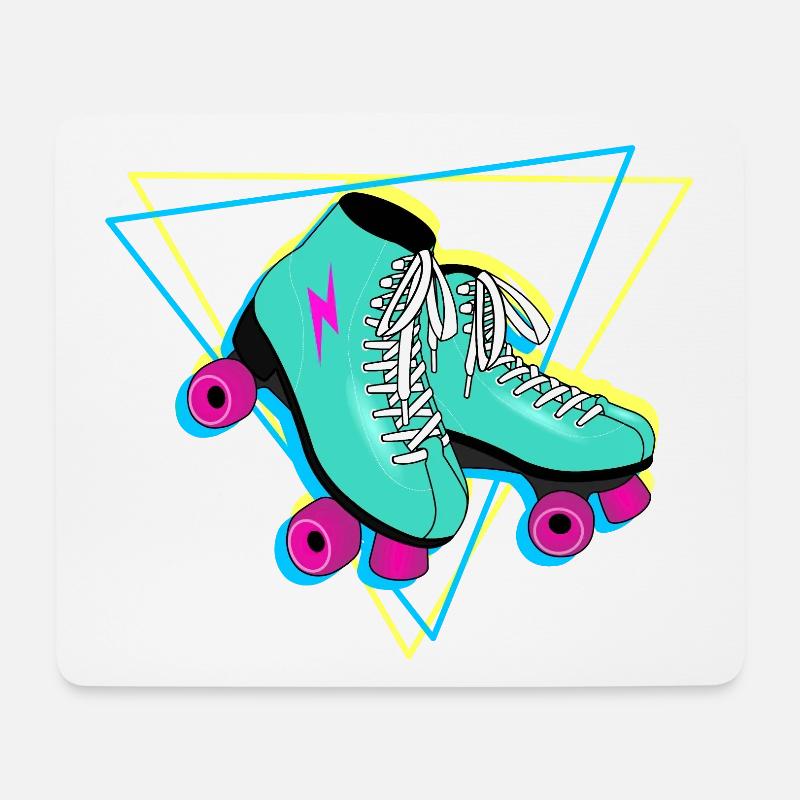 Rollschuhe retro neon - Mousepad (Querformat) - Weiß