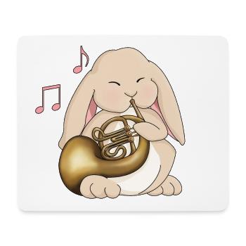 Süßer Waldhornist Kawaii Rabbit - Mousepad (Querformat) - Weiß - Vorne