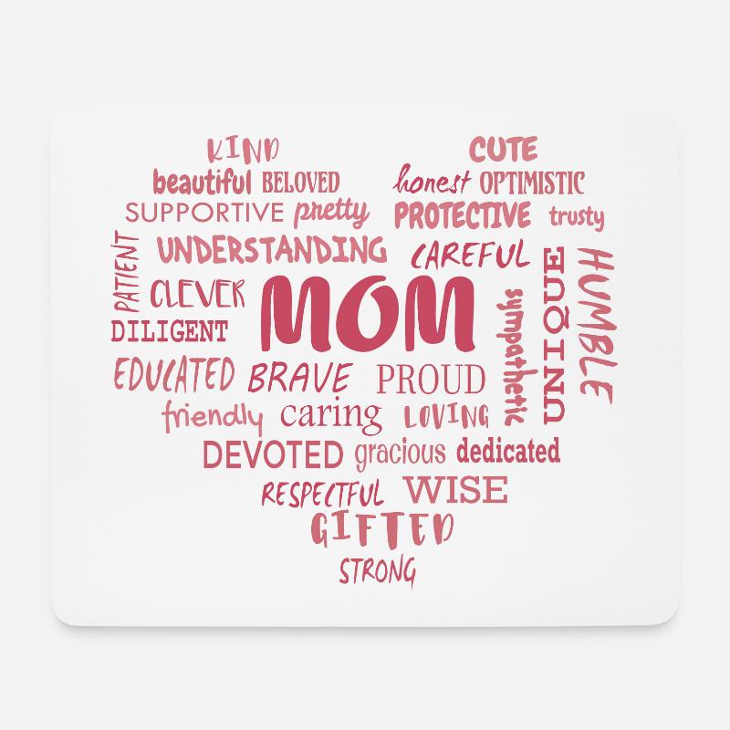 Beste Mutter Qualitäten und Mama Eigenschaften - Mousepad (Querformat) - Weiß