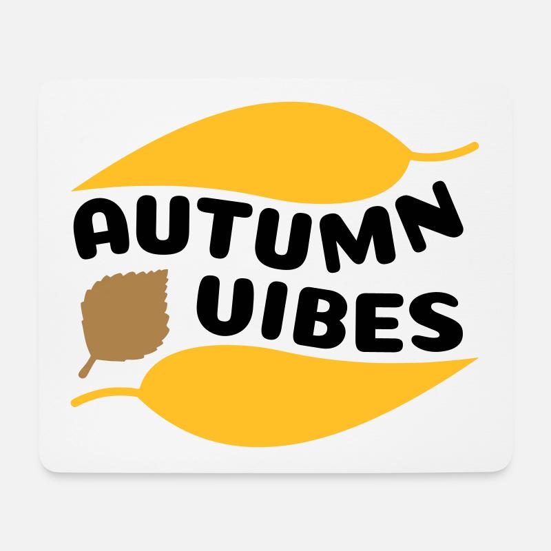 Autumn vibes (curved leaves) - Mouse Pad (horizontal) - white