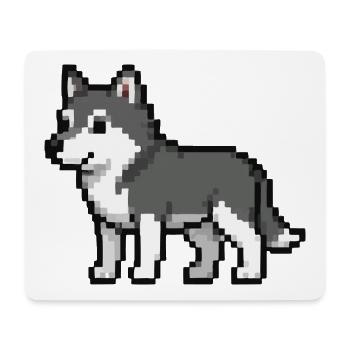 Pixel Wolf - Mousepad (Querformat) - Weiß - Vorne
