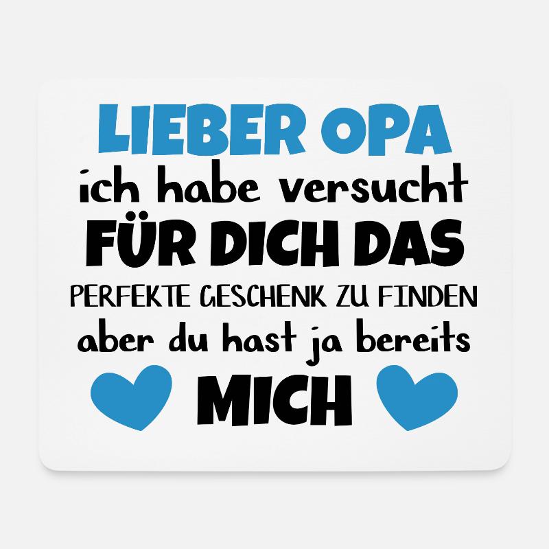 Opa Großvater Geschenk Geburtstag und Weihnachten - Mousepad (Querformat) - Weiß