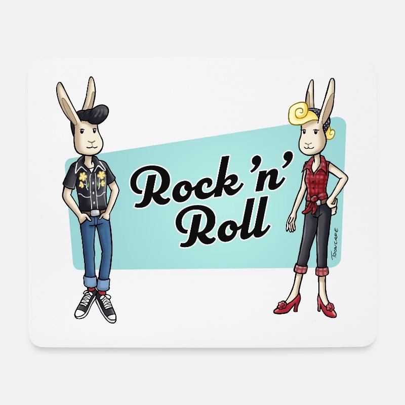 Rock 'n' Roll Rabbits - Mousepad (Querformat) - Weiß