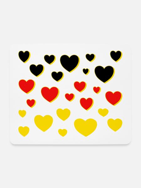 Deutschland Fahne Herzen - Mousepad (Querformat) - Weiß