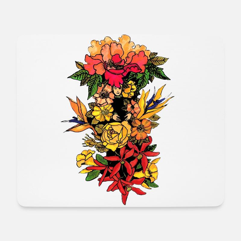 Peonia - Mousepad (Querformat) - Weiß
