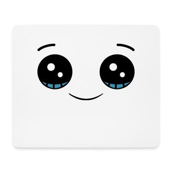 Cute kawaii eyes, adorable face - Mouse Pad (horizontal) - white - Front