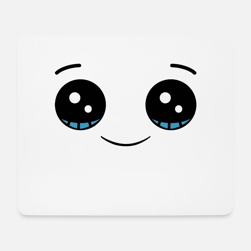 Süße Kawaii Augen, entzückendes Gesicht - Mousepad (Querformat) - Weiß