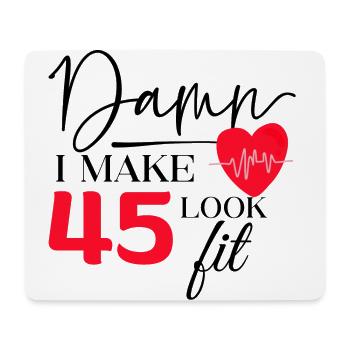 45 Geburtstag - Lustiger Fitness Geburtstag Spruch - Mousepad (Querformat) - Weiß - Vorne