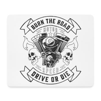BURN THE ROAD - Mouse Pad (horizontal) - white - Front
