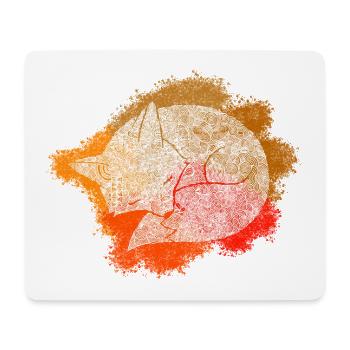 Zentangle Fuchs - Mousepad (Querformat) - Weiß - Vorne