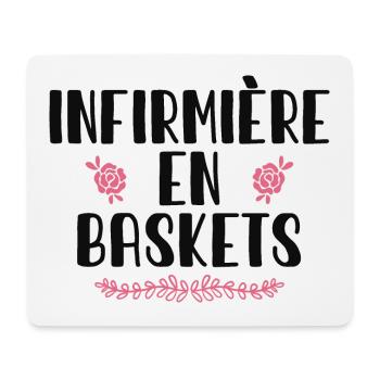 Infirmière En Baskets Humour Hôpital Basket - Tapis de souris (format paysage) - blanc - Devant
