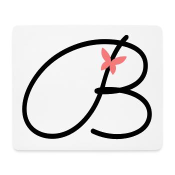 Buchstabe B Anfangsbuchstabe Schmetterling - Mousepad (Querformat) - Weiß - Vorne
