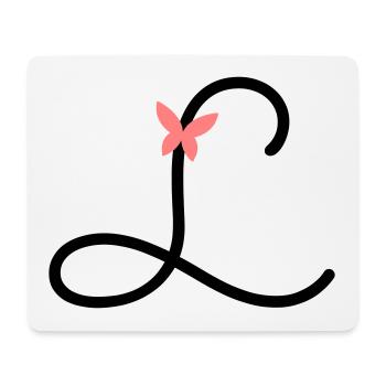 Buchstabe L Schmetterlingsbuchstabe - Mousepad (Querformat) - Weiß - Vorne