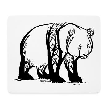 Panda Tree / Bear Asia menace l'idée d'un cadeau en bambou - Tapis de souris (format paysage) - blanc - Devant
