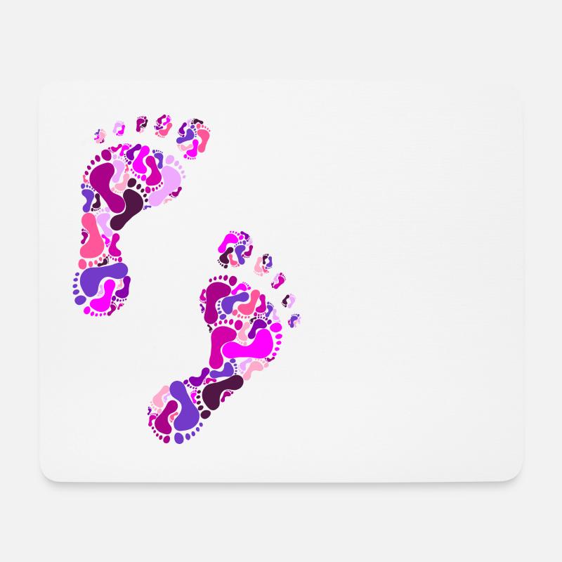 Fußabdrücke - Mousepad (Querformat) - Weiß