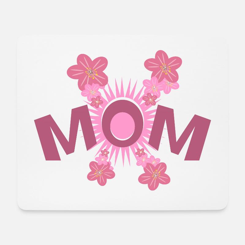 Rosa Blumen für MOM, eine süße Überraschung. - Mousepad (Querformat) - Weiß