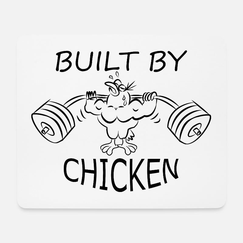 Built by chicken dumbbell gym - Mouse Pad (horizontal) - white