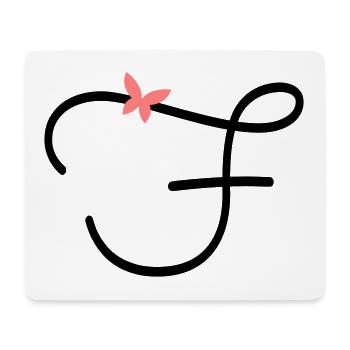 Letter F Butterfly Letter - Mouse Pad (horizontal) - white - Front