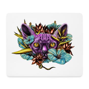 Sphinx Cat and the Flowers - Mouse Pad (horizontal) - white - Front