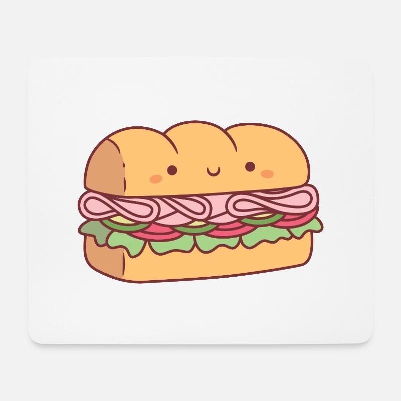 Süße S-Boot Sandwich Brot - Mousepad (Querformat) - Weiß