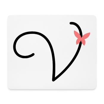 Lettre V Papillon Lettre - Tapis de souris (format paysage) - blanc - Devant
