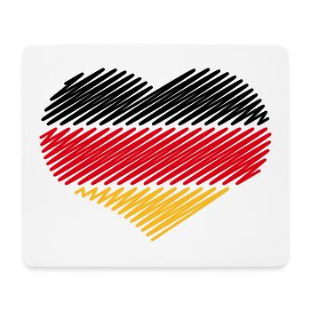Herz Schwarz Rot Gold (Deutschland Flagge Skizze) - Mousepad (Querformat) - Weiß - Vorne
