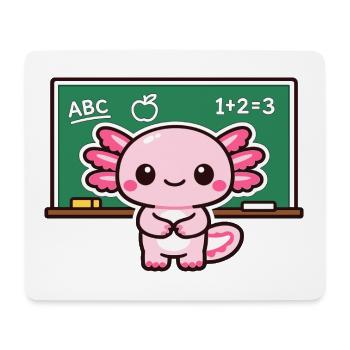 Kawaii debt revenge with chalk axolotl - Mouse Pad (horizontal) - white - Front