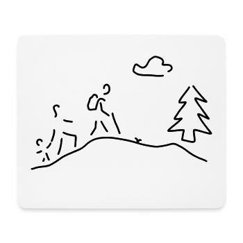 wandern oder walking - Mousepad (Querformat) - Weiß - Vorne