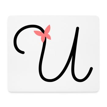 Buchstabe U Schmetterlingsbuchstabe - Mousepad (Querformat) - Weiß - Vorne