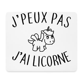 J'peux pas j'ai licorne - Tapis de souris (format paysage) - blanc - Devant