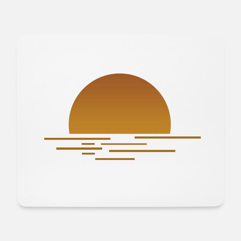 Sonnenaufgang vs. Sonnenuntergang - Mousepad (Querformat) - Weiß