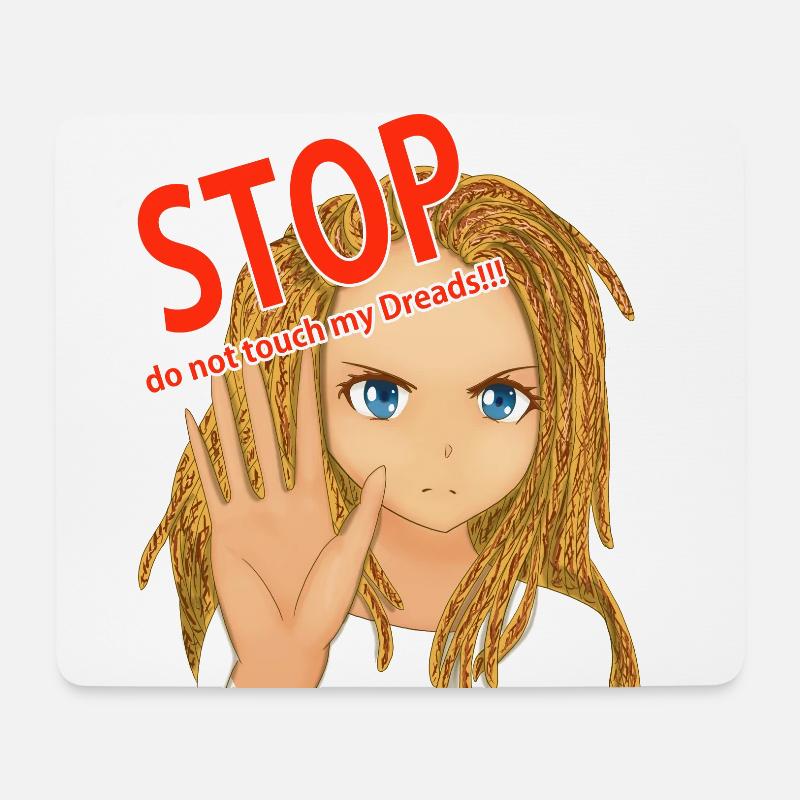 STOP do not touch my dreads! blonde dreads - Mouse Pad (horizontal) - white