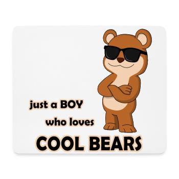 Just a boy who loves cool bears - Junge Bären Fan - Mousepad (Querformat) - Weiß - Vorne