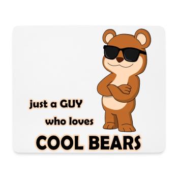 Ein Kerl der coole Bären liebt - lustiger Teddy - Mousepad (Querformat) - Weiß - Vorne