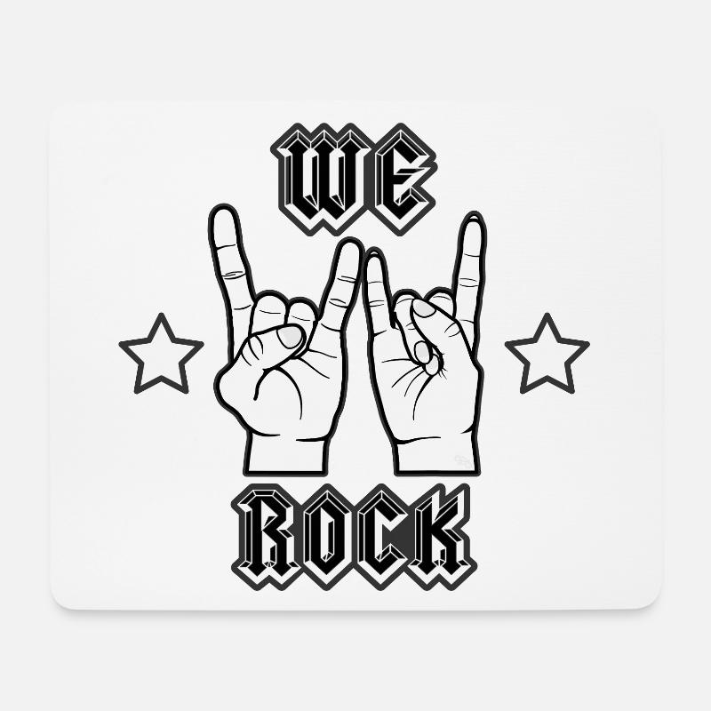 We rock - Mousepad (Querformat) - Weiß