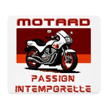 Motard Passion Intemporelle - Tapis de souris (format paysage) - blanc - Devant