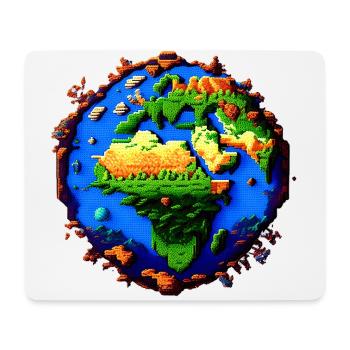 Pixel Earth - Mouse Pad (horizontal) - white - Front