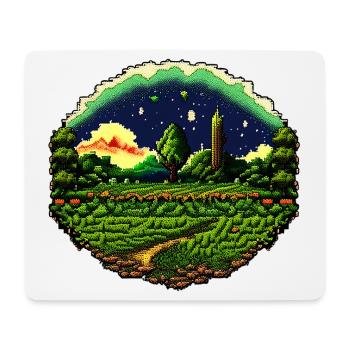 Pixelated field - Mouse Pad (horizontal) - white - Front