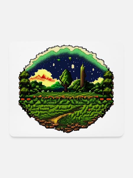 Verpixeltes Feld - Mousepad (Querformat) - Weiß