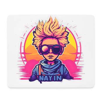 Synthwave Boy Sunset - Tapis de souris (format paysage) - blanc - Devant