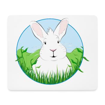 White Rabbit - Mouse Pad (horizontal) - white - Front
