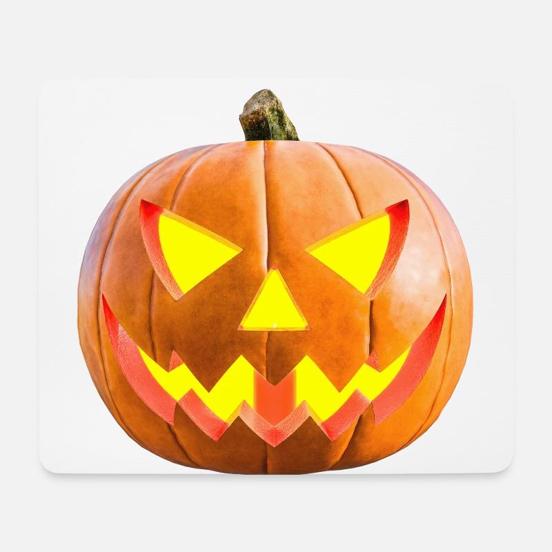 Halloween Kürbis - Kürbislaterne - Mousepad (Querformat) - Weiß