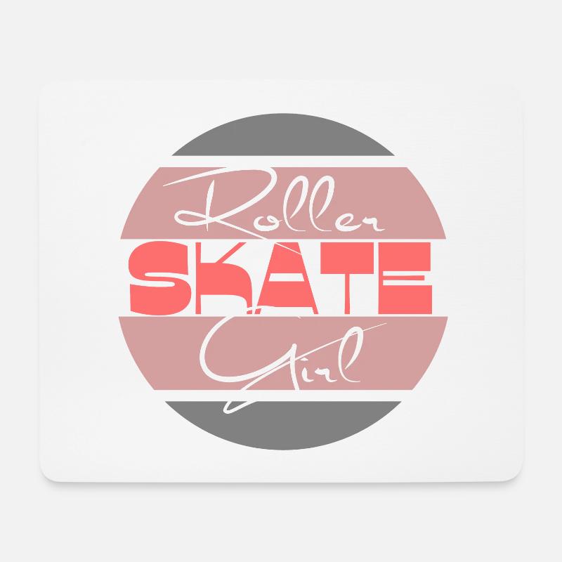 Roller skate girl, Rollschuhparty - Mousepad (Querformat) - Weiß